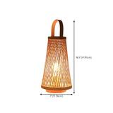 Creative Hand-Woven Bamboo Cage Shade Wooden Table Lamp #size