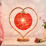 Creative Heart Red Woven Ball Modern Decor Table Lamp Image - 10