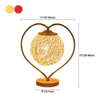 Creative Heart Red Woven Ball Modern Decor Table Lamp Image - 23