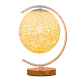 Creative Heart Red Woven Ball Modern Decor Table Lamp Image - 9