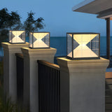 Creative Hourglass Cube Metal Outdoor Pillar Table Lamp Image - 5