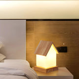 Creative House Shape White Glass Bedroom Table Lamp Image - 17