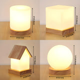 Creative House Shape White Glass Bedroom Table Lamp #size