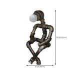 Creative Industrial Robot Warm Light Bronze Table Lamp #size