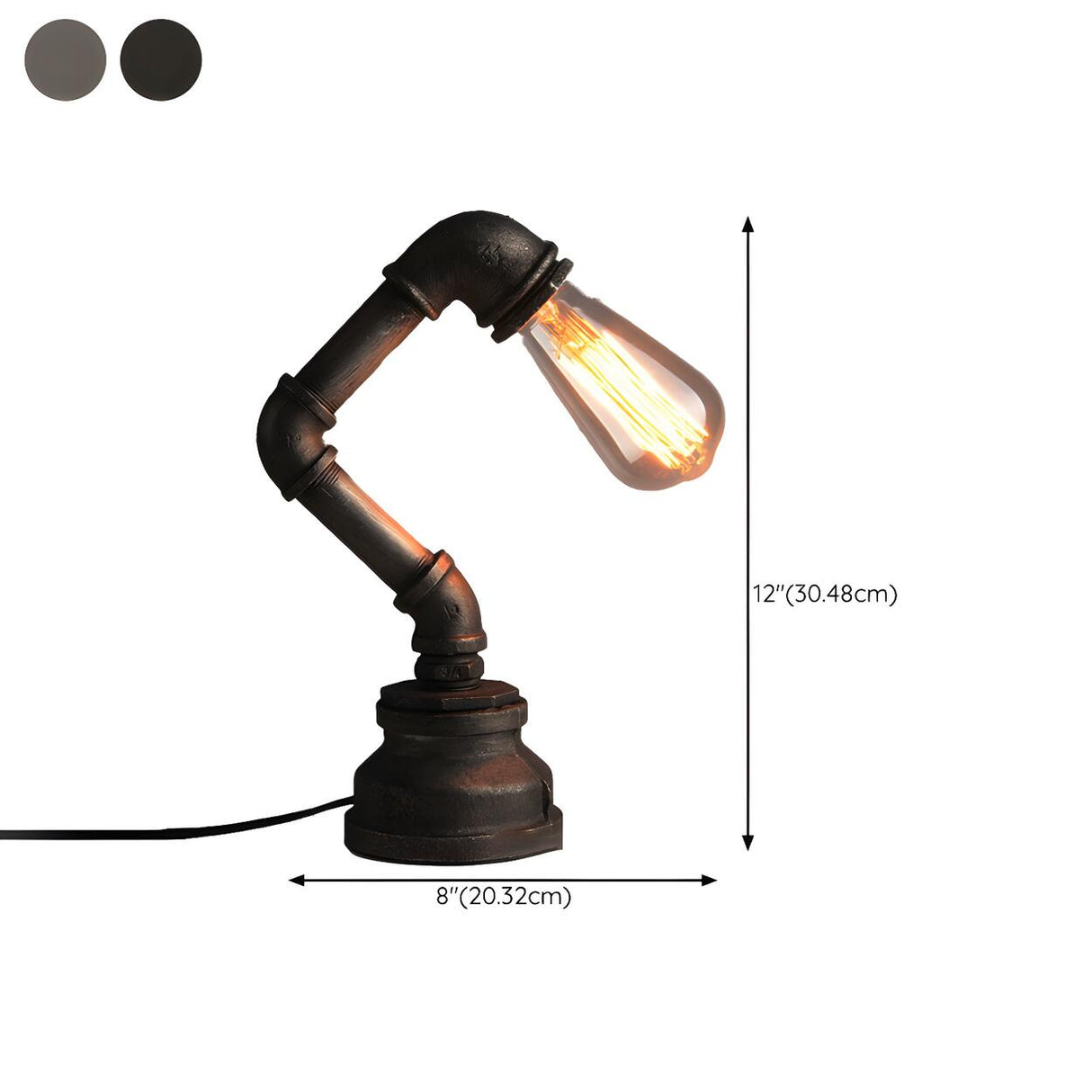 Creative Industrial Water Pipe Decor Metal Table Lamp 