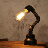 Creative Industrial Water Pipe Decor Metal Table Lamp Image - 3