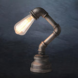 Creative Industrial Water Pipe Decor Metal Table Lamp Image - 8