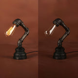 Creative Industrial Water Pipe Decor Metal Table Lamp Image - 9