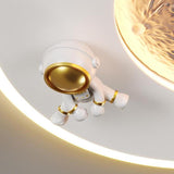 Creative Kids Moon Astronaut Round Flush Mount Light Image - 12