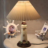 Creative Kids Pleated Lighthouse Pedestal Table Lamp Image - 4