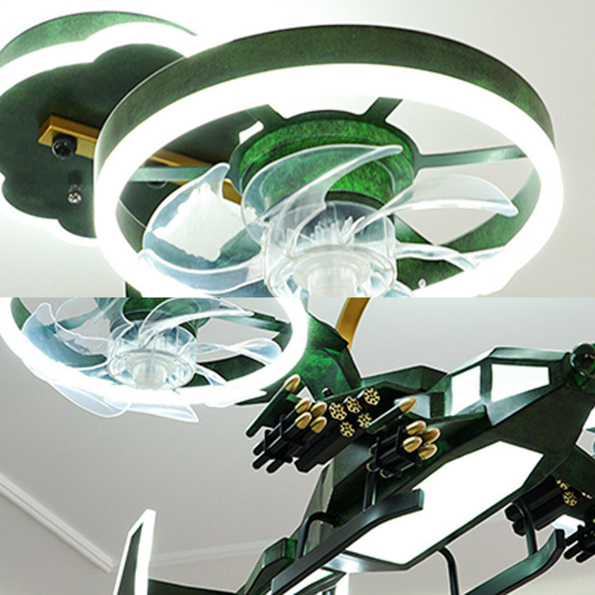 Creative Kids Room Aircraft-shaped Ceiling Fan Light Image - 10