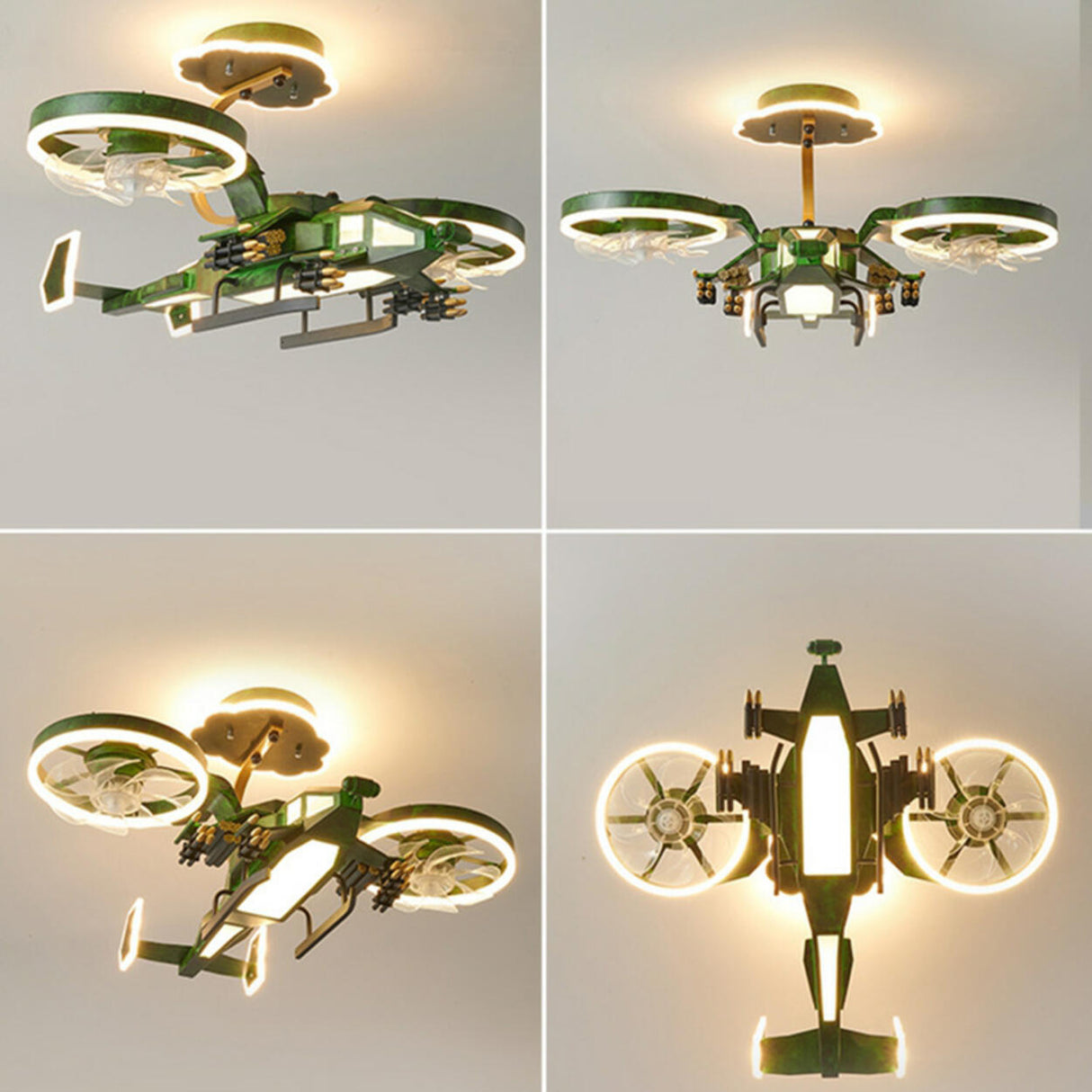 Creative Kids Room Aircraft-shaped Ceiling Fan Light Image - 8