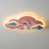 Creative Kids Room Flush Mount Cloud Ceiling Fan Light Image - 10