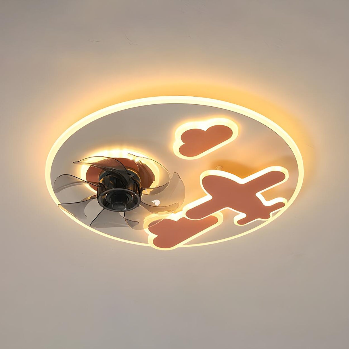 Creative Kids Room Flush Mount Cloud Ceiling Fan Light Image - 11