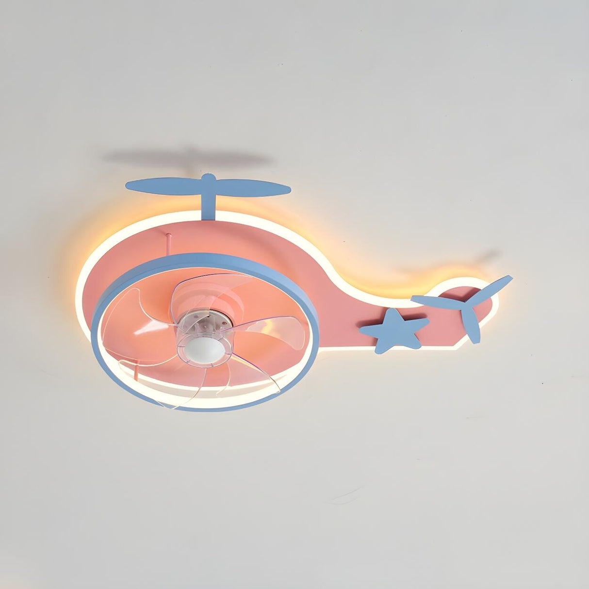 Creative Kids Room Flush Mount Cloud Ceiling Fan Light Image - 12