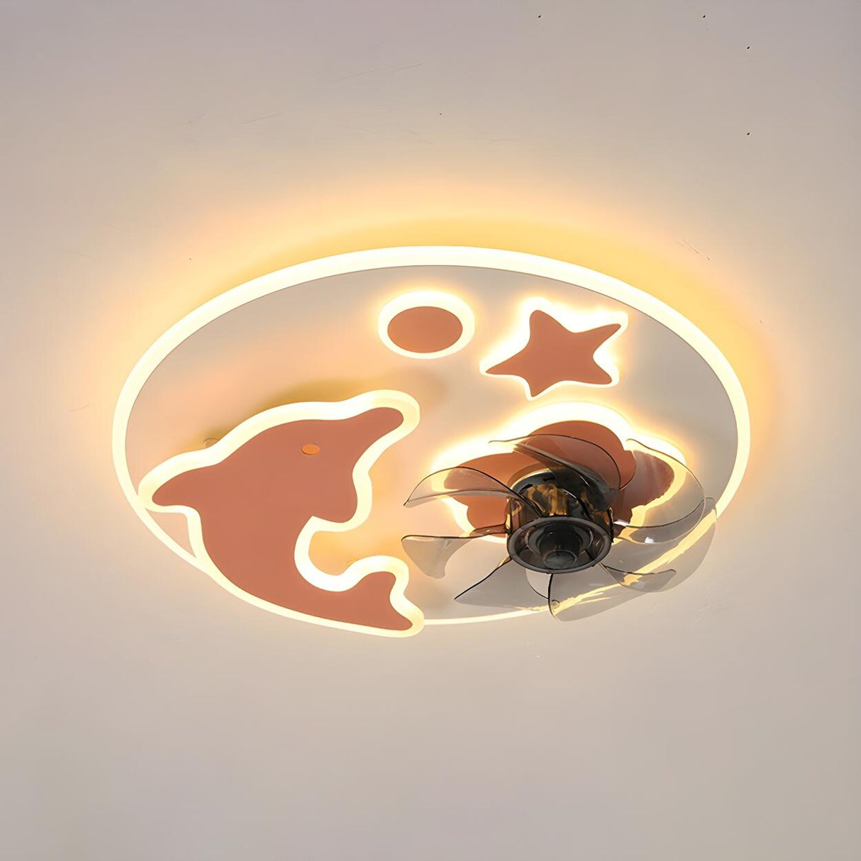 Creative Kids Room Flush Mount Cloud Ceiling Fan Light Image - 13