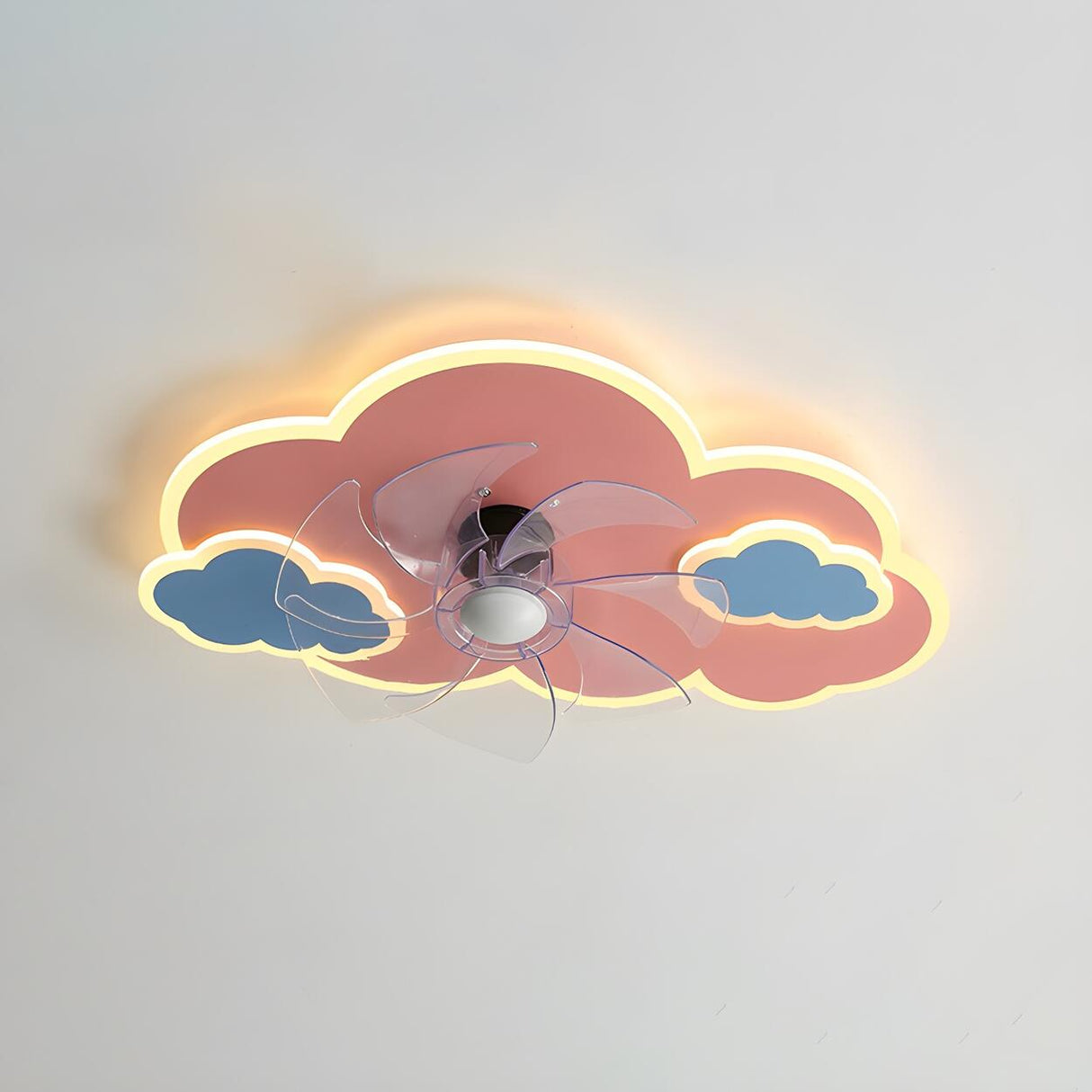 Creative Kids Room Flush Mount Cloud Ceiling Fan Light Image - 14