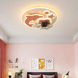 Creative Kids Room Flush Mount Cloud Ceiling Fan Light Image - 24