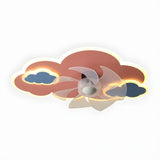 Creative Kids Room Flush Mount Cloud Ceiling Fan Light Image - 5