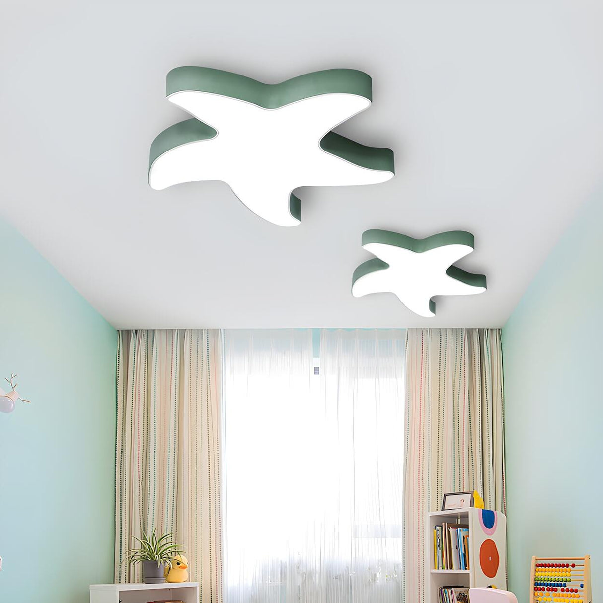 Creative Kids Room Yellow Starfish LED Flush Mount Lamp Image - 22