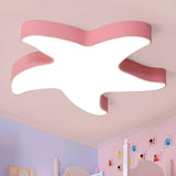 Creative Kids Room Yellow Starfish LED Flush Mount Lamp Image - 9