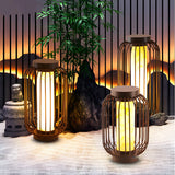 Creative Lantern Iron Outdoor Floor Table Lamp Bronze Image - 1