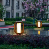 Creative Lantern Iron Outdoor Floor Table Lamp Bronze Image - 4