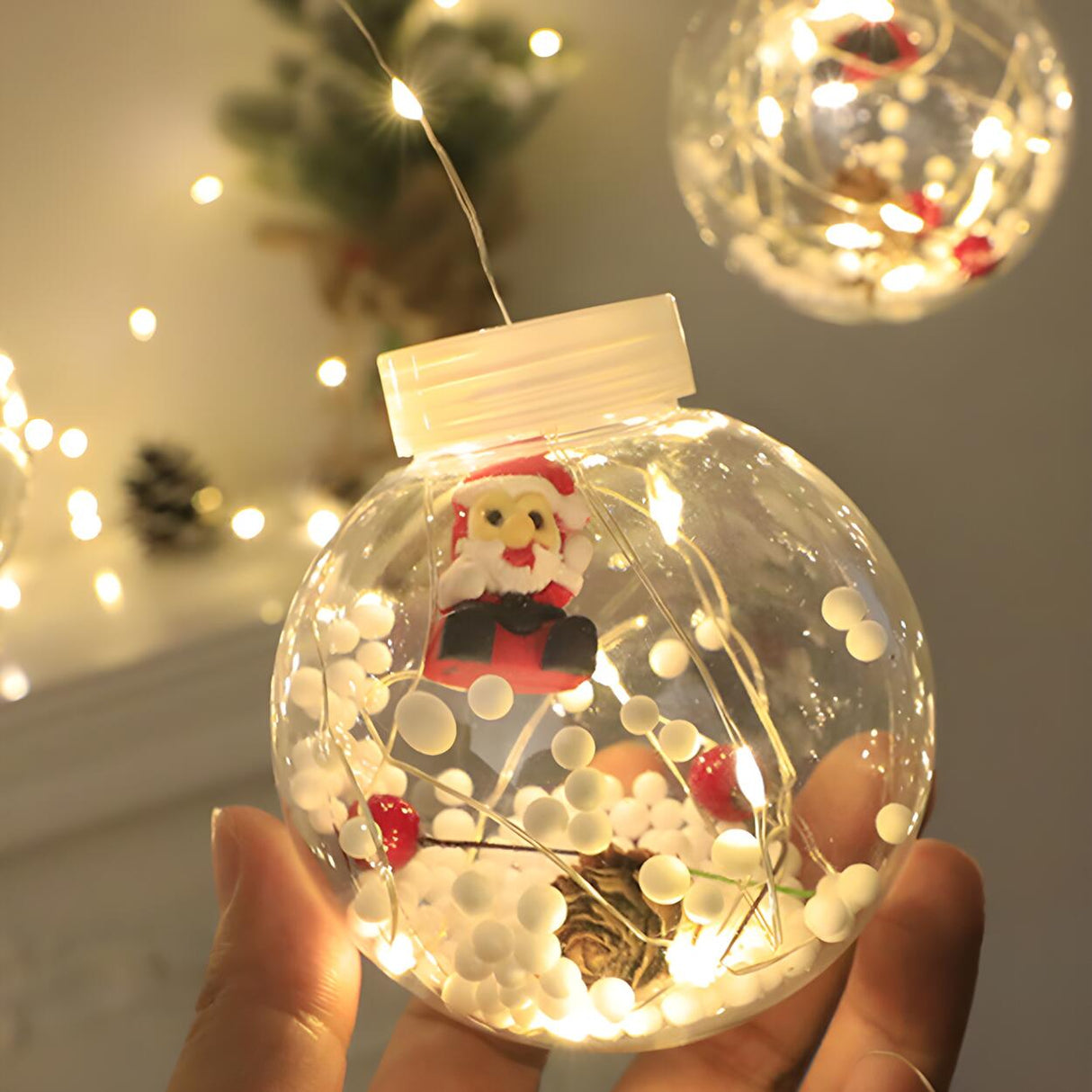 Creative LED Globe Curtain Christmas String Light Image - 8