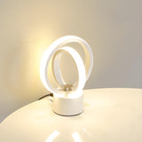 Creative Linear Circle LED Metal Bedroom Table Lamp Image - 10