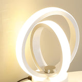 Creative Linear Circle LED Metal Bedroom Table Lamp Image - 11