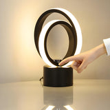 Creative Linear Circle LED Metal Bedroom Table Lamp Image - 15