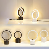 Creative Linear Circle LED Metal Bedroom Table Lamp Image - 16