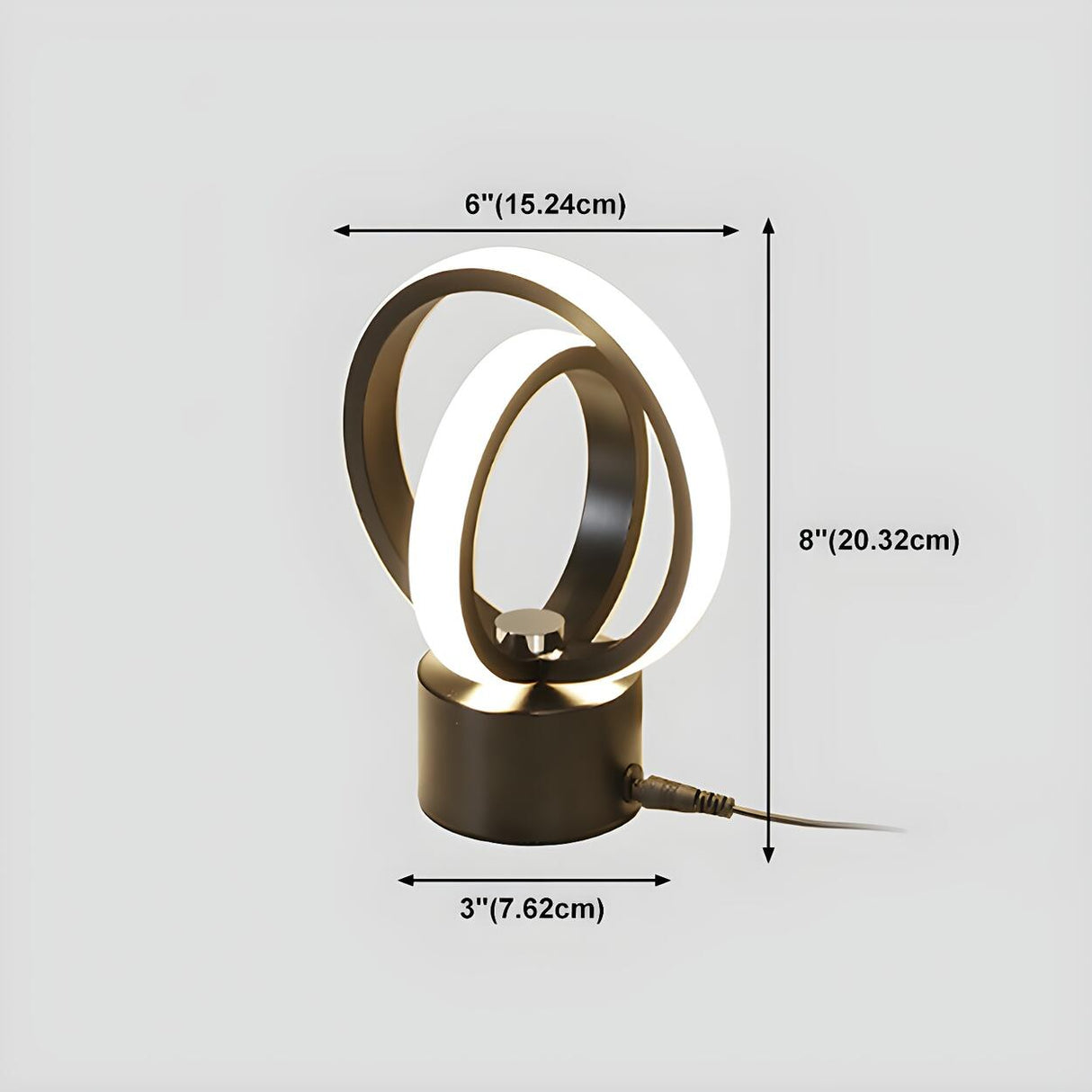 Creative Linear Circle LED Metal Bedroom Table Lamp Image - 21