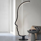 Creative Living Room Abstract Face LED Floor Lamp Image - 17