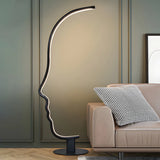 Creative Living Room Abstract Face LED Floor Lamp Image - 18