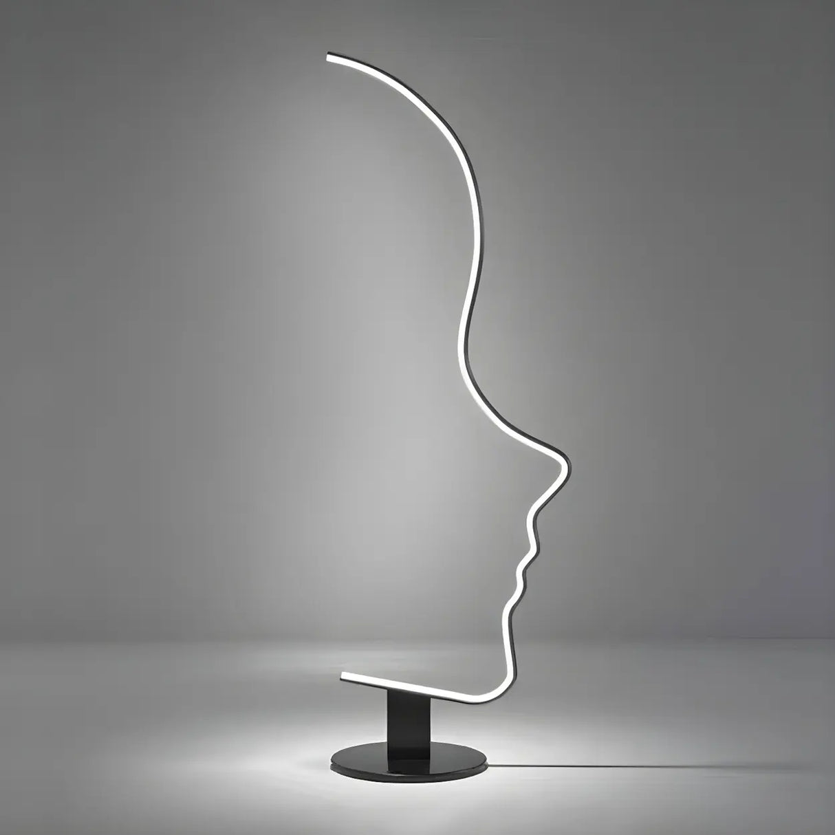 Creative Living Room Abstract Face LED Floor Lamp Image - 2