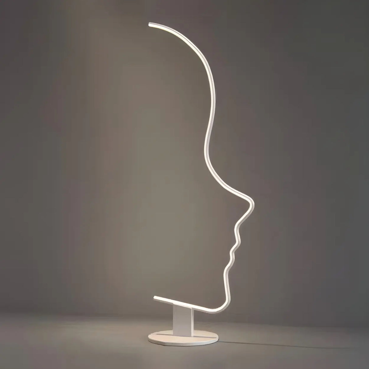 Creative Living Room Abstract Face LED Floor Lamp Image - 5