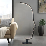 Creative Living Room Abstract Face LED Floor Lamp Image - 6