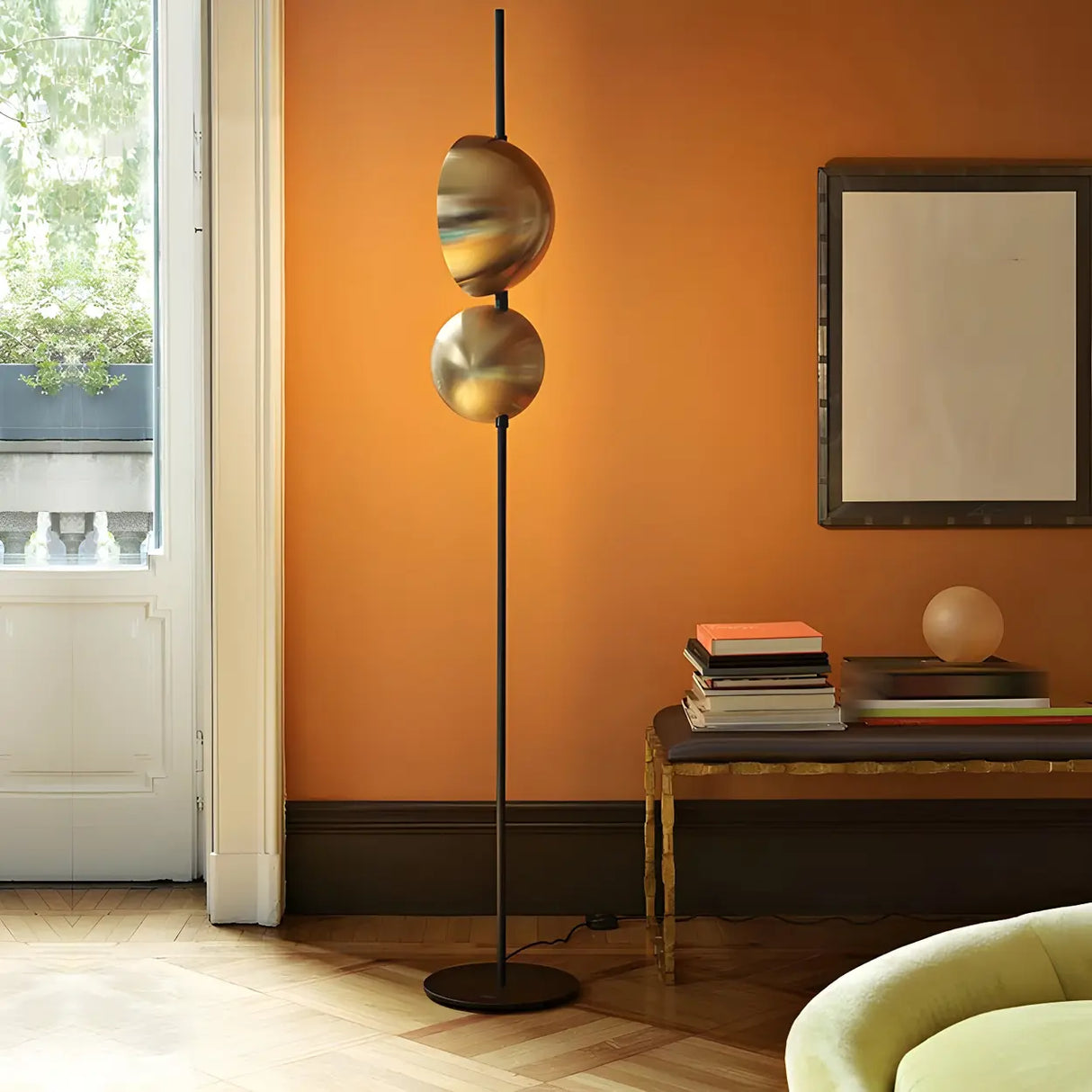 Creative Living Room Gold Dome Metal Floor Lamp Image - 1