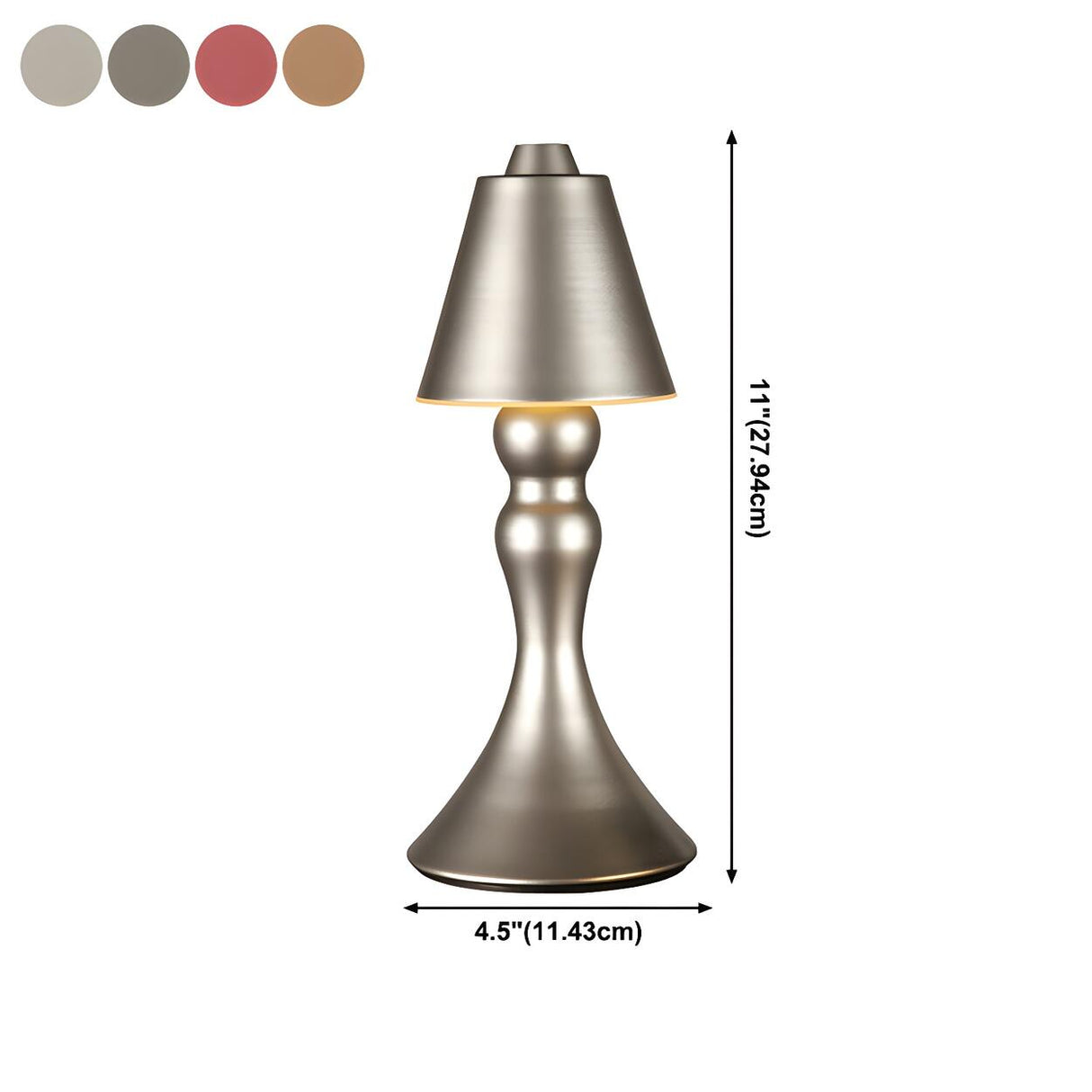 Creative Luxury Golden Tapered Metal Bedside Table Lamp 