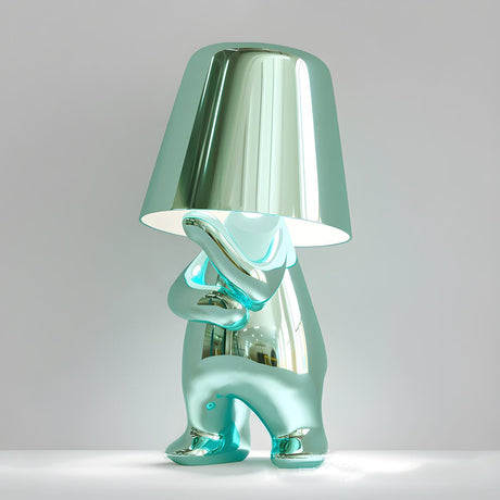 Creative Macaron Metal Man LED Bedroom Table Lamp Image - 2