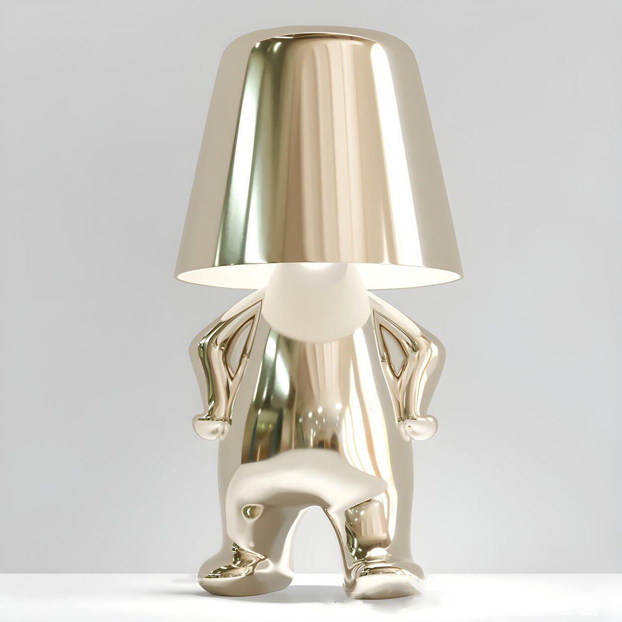 Creative Macaron Metal Man LED Bedroom Table Lamp Image - 9