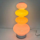 Creative Macaron Round Glass Shade Pagoda Table Lamp Image - 11