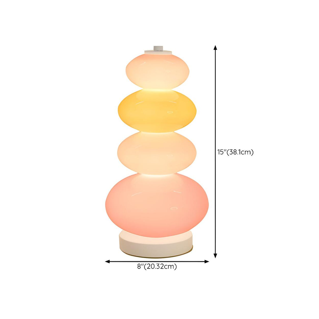 Creative Macaron Round Glass Shade Pagoda Table Lamp 