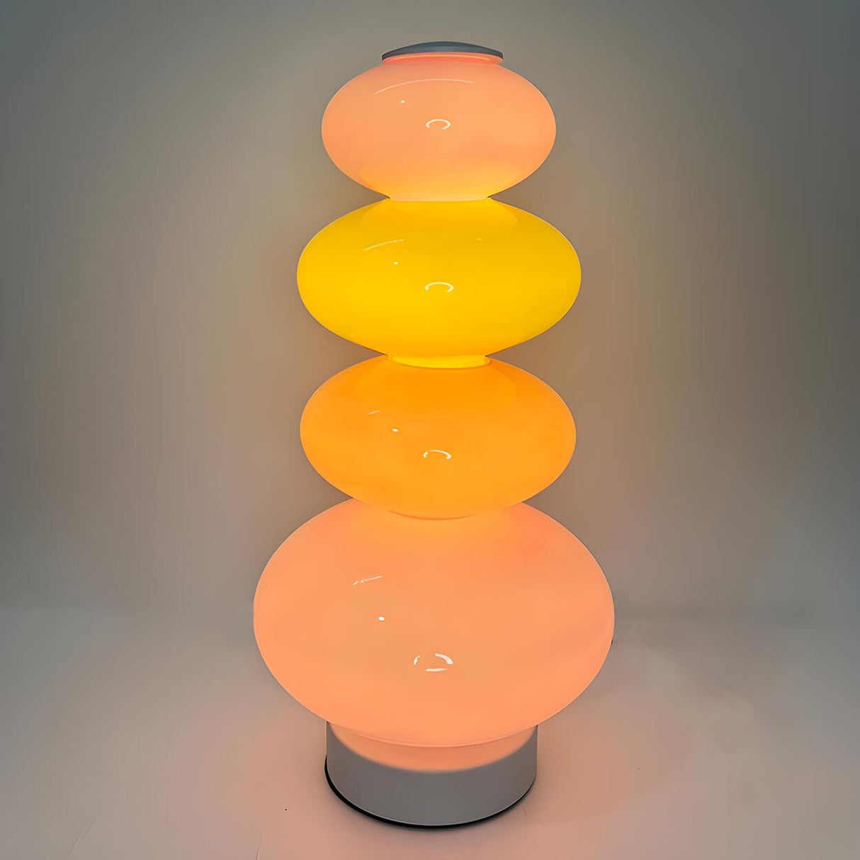 Creative Macaron Round Glass Shade Pagoda Table Lamp Image - 6