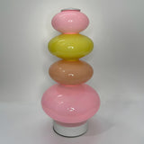 Creative Macaron Round Glass Shade Pagoda Table Lamp Image - 9