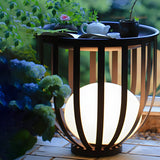 Creative Metal Cage Flower Pot Decor Outdoor Table Lamp Image - 11