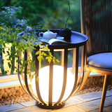 Creative Metal Cage Flower Pot Decor Outdoor Table Lamp Image - 2