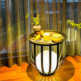 Creative Metal Cage Flower Pot Decor Outdoor Table Lamp Image - 5