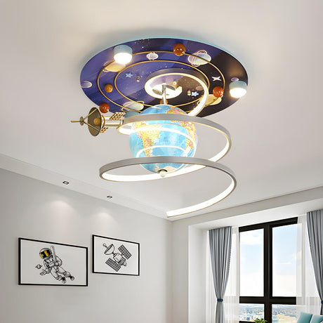 Creative Milky Way Earth Spiral LED Flush Mount Light Image - 1